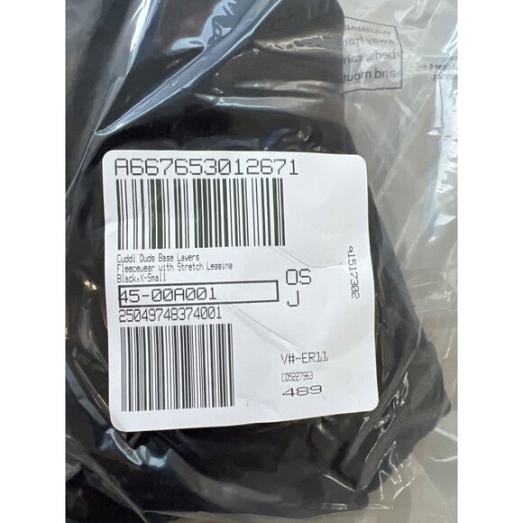 Cuddl Duds Base Layers Fleecewear with Stretch Legging Size XS Solid Black Cozy - Picture 3 of 6